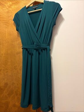 Banana Republic Teal Wrap-Style Dress